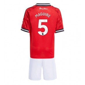 Manchester United Harry Maguire #5 Hjemmebanetrøje Børn 2025-26 Kortærmet (+ Korte bukser)